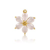 Handmade Copper Women's Flower Earrings With Real Gold Plating And Zirconium Accents