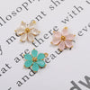 Handmade Copper Women's Flower Earrings With Real Gold Plating And Zirconium Accents