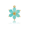 Handmade Copper Women's Flower Earrings With Real Gold Plating And Zirconium Accents