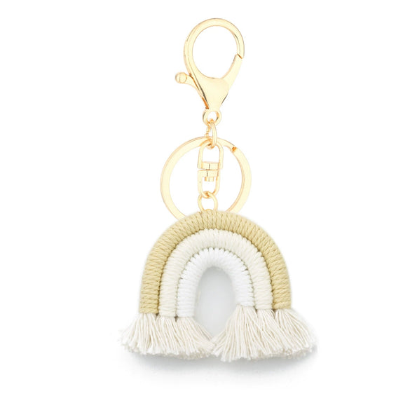 Handmade Cotton Woven Rainbow Keychain Car Hanging Pendant