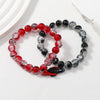 Handmade Couple Glass Bead Bracelet With Cortex Material And Heart Pattern