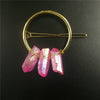 Handmade Crystal Hairpin For Women U Shaped Word Clip Hair Accessory With Triangle Circle Moon Design