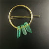 Handmade Crystal Hairpin For Women U Shaped Word Clip Hair Accessory With Triangle Circle Moon Design