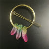 Handmade Crystal Hairpin For Women U Shaped Word Clip Hair Accessory With Triangle Circle Moon Design