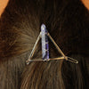 Handmade Crystal Hairpin For Women U Shaped Word Clip Hair Accessory With Triangle Circle Moon Design