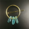 Handmade Crystal Hairpin For Women U Shaped Word Clip Hair Accessory With Triangle Circle Moon Design