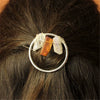 Handmade Crystal Hairpin For Women U Shaped Word Clip Hair Accessory With Triangle Circle Moon Design