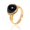 Handmade Crystal Raw Stone Winding Ring With Gold Plated Adjustable Drop Shape Geometric Design For Unisex Jewelry