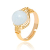 Handmade Crystal Raw Stone Winding Ring With Gold Plated Adjustable Drop Shape Geometric Design For Unisex Jewelry