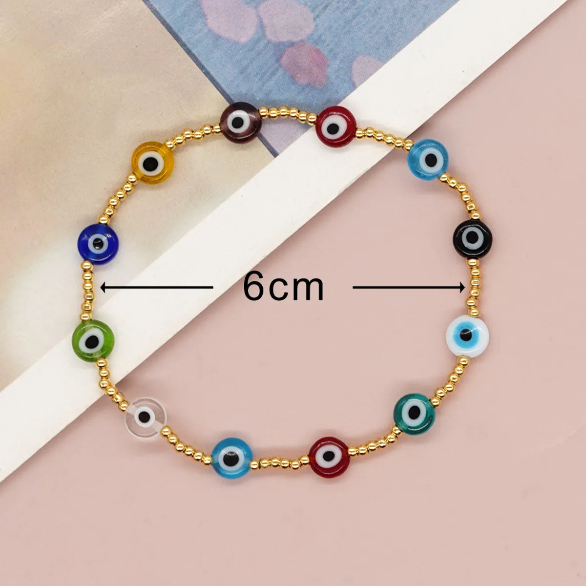 Handmade Devil'S Eye Alloy Glass Beaded Unisex Bracelets