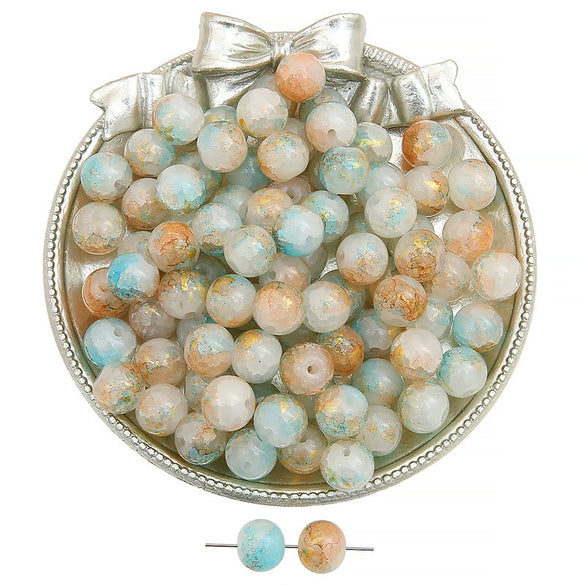 Handmade Diy Glass And Glaze Retro Bracelet With Crushed Gold And Ice Crack Beads Jewelry Accessories