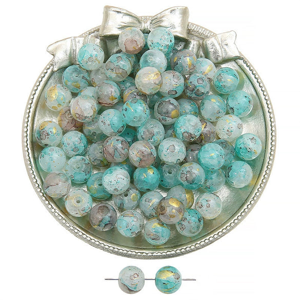 Handmade Diy Glass And Glaze Retro Bracelet With Crushed Gold And Ice Crack Beads Jewelry Accessories
