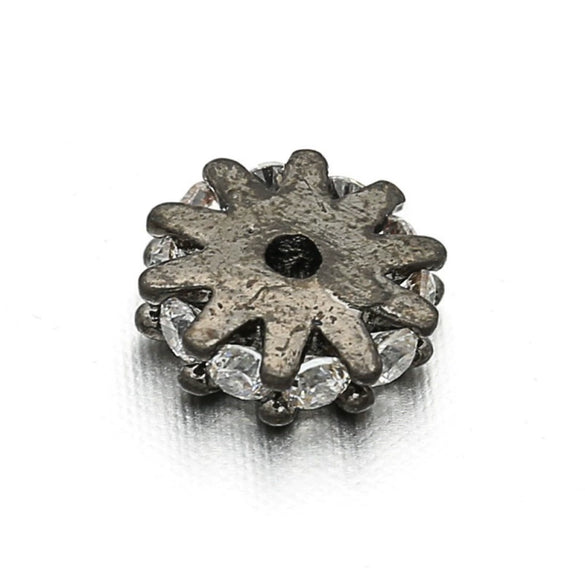 Handmade Diy Jewelry Loose Beads Gasket Accessories 925 Silver Inlaid Zircon Gear Beads For Bracelet And Necklace