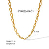 Handmade Doublelayer Stacked Drop Unisex Stainless Steel Handcuff Bracelet And Necklace Set With Pvd Furnace Real Gold Electroplating Light Luxury Style