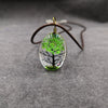 Handmade Dried Flower Necklace With Crystal Real Flower Pattern Organic Glass Pendant And Rope Chain Natural Style