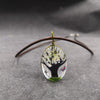 Handmade Dried Flower Necklace With Crystal Real Flower Pattern Organic Glass Pendant And Rope Chain Natural Style