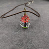 Handmade Dried Flower Necklace With Crystal Real Flower Pattern Organic Glass Pendant And Rope Chain Natural Style