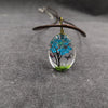 Handmade Dried Flower Necklace With Crystal Real Flower Pattern Organic Glass Pendant And Rope Chain Natural Style
