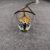 Handmade Dried Flower Necklace With Crystal Real Flower Pattern Organic Glass Pendant And Rope Chain Natural Style