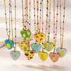 Handmade Electroplated Stainless Steel And Titanium Steel Heart Fruit Oil Drop Necklace For Women