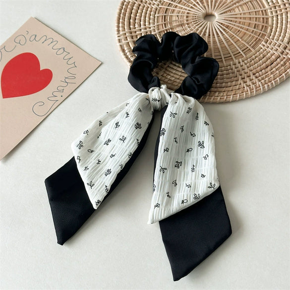 Handmade Fabric Fresh Style Floral Doublelayer Pony Tail Strap Hair Band Headwear For Women