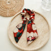 Handmade Fabric Niche Design Oil Painting Bow Ponytail Hair Tie
