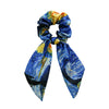 Handmade Fabric Niche Design Oil Painting Bow Ponytail Hair Tie