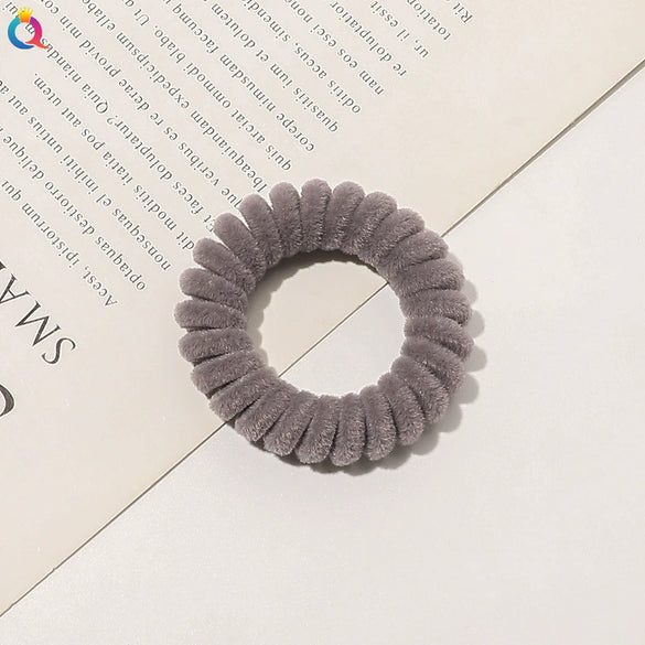 Handmade Flocked Cloth Telephone Line Hair Ties High Stretch Hair Rings For Girls Minimalist Hair Accessories