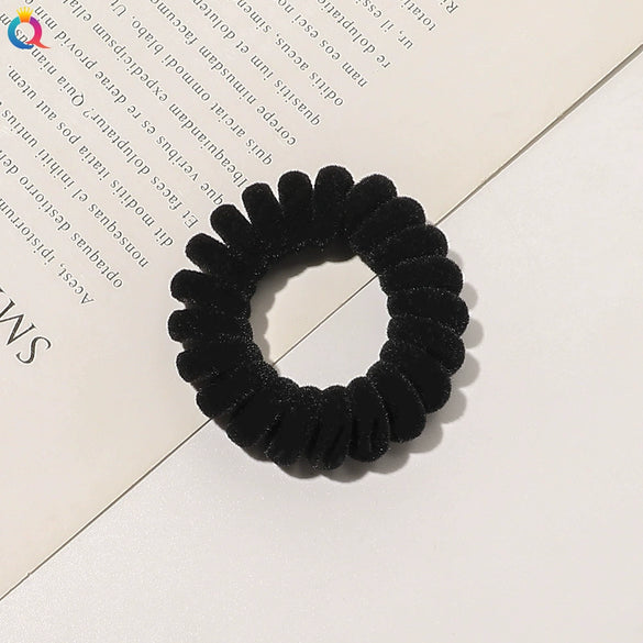 Handmade Flocked Cloth Telephone Line Hair Ties High Stretch Hair Rings For Girls Minimalist Hair Accessories