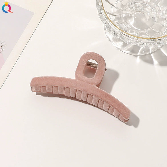 Handmade Flocked Geometric Resin Hair Claw Clip For Women Wholesale Hair Accessory