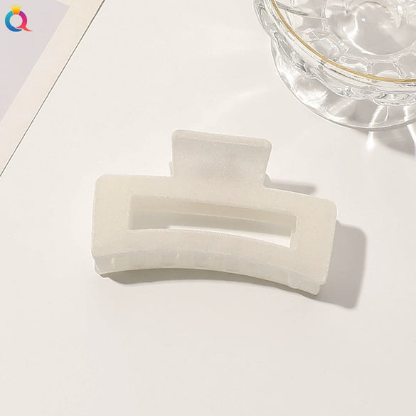 Handmade Flocked Geometric Resin Hair Claw Clip For Women Wholesale Hair Accessory