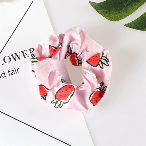 Handmade Floral Bow Hair Ring Silk Scarf Hair Band Retro Headwear For Women
