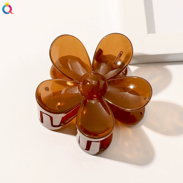 Handmade Floral Hair Claw Clip For Women Pastoral Plant And Flower Design Autumn Winter Hair Accessory