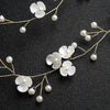 Handmade Floral Pearl Bridal Headband Simple Resin And Plastic Flower Hair Band For Women Wedding Headdress