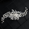 Handmade Floral Pearl Crystal Hair Comb Alloy Bridal Hair Accessory For Women Wholesale