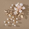 Handmade Floral Pearl Duckbill Hair Clip Electroplated Alloy Bridal Side Clip Women's Hair Accessory