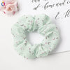 Handmade Fresh Floral Chiffon Scrunchie Hair Tie With High Elasticity Fabric Ponytail Holder
