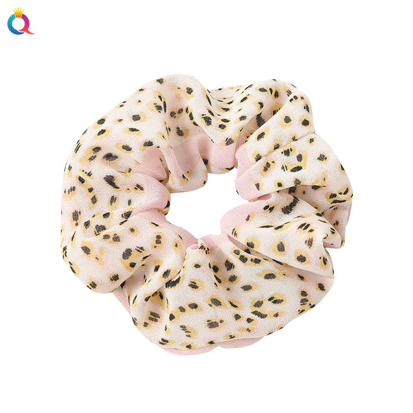 Handmade Fresh Floral Chiffon Scrunchie Hair Tie With High Elasticity Fabric Ponytail Holder