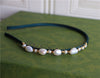 Handmade Freshwater Baroque Pearl Hairpin Hairband For Women Medieval Style Retro Dark Green Hair Accessory