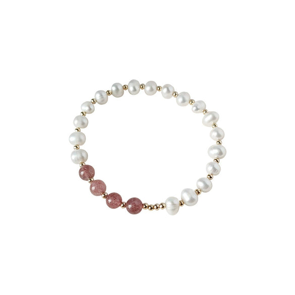 Handmade Freshwater Pearl Geometric Bracelet For Women Sweet Elegant Fashion Hand Jewelry