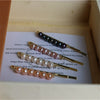 Handmade Freshwater Pearl Geometric Word Hair Clip For Women Elegant Natural Side Hairpin Accessory
