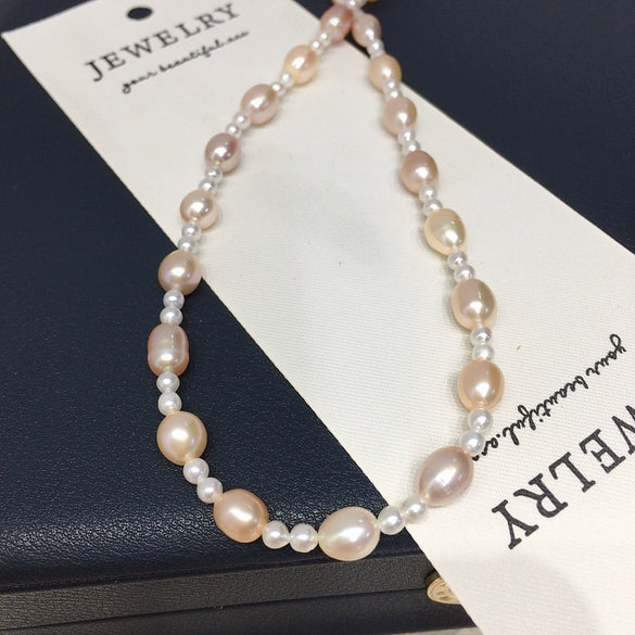 Handmade Freshwater Pearl Necklace With S925 Sterling Silver In Rice And Droplet Shapes Highend Design