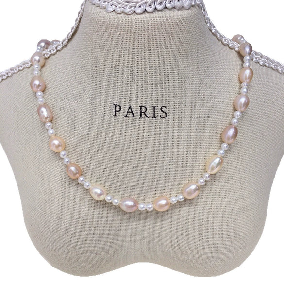 Handmade Freshwater Pearl Necklace With S925 Sterling Silver In Rice And Droplet Shapes Highend Design