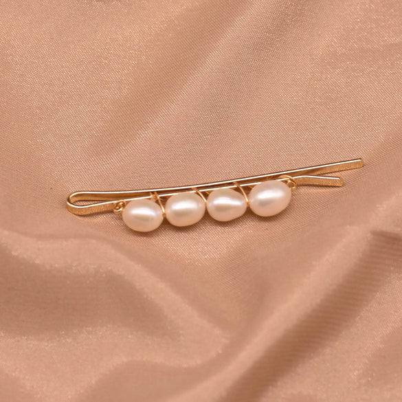Handmade Freshwater Pearl Word Hairpin For Women Fashion Casual Hair Accessories