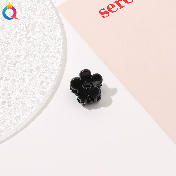 Handmade Frosted Pumpkin Flower Mini Claw Hair Clip For Women Cute Bangs Top Clip Plastic Hair Accessory