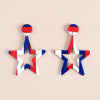 Handmade Geometric Acrylic Round Heart And Star Statement Earrings For Unisex Fashion Jewelry