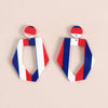 Handmade Geometric Acrylic Round Heart And Star Statement Earrings For Unisex Fashion Jewelry