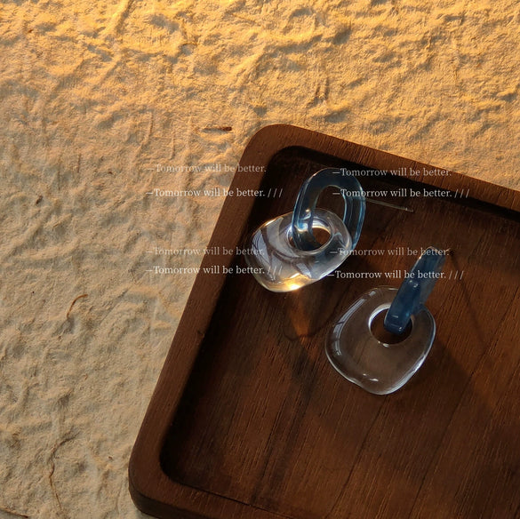 Handmade Geometric Acrylic Transparent Earrings With Silver Needle For Women Ins Style Fashion Jewelry