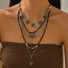 Handmade Geometric Alloy Pendant Necklace With Mixed Materials Medieval Style Chain Jewelry For Women Wholesale