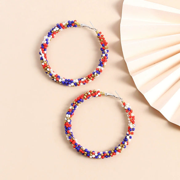 Handmade Geometric Beaded Earrings For Women Versatile Fashion Jewelry Wholesale